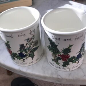 Two Portmeirion mugs - “The Holly & The Ivy” - (one as is)